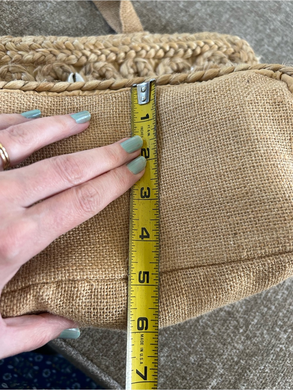 NWT Natural Woven Seashell Shell Salt + Umber Isla Jute Beach Tote Bag - Picture 8 of 10